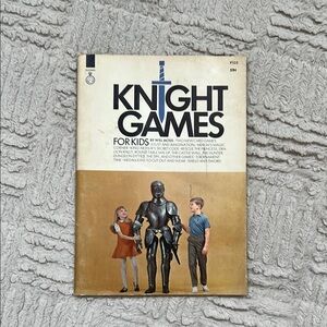 Knight Games by Will Moss softcover book with card games, Vintage 1967